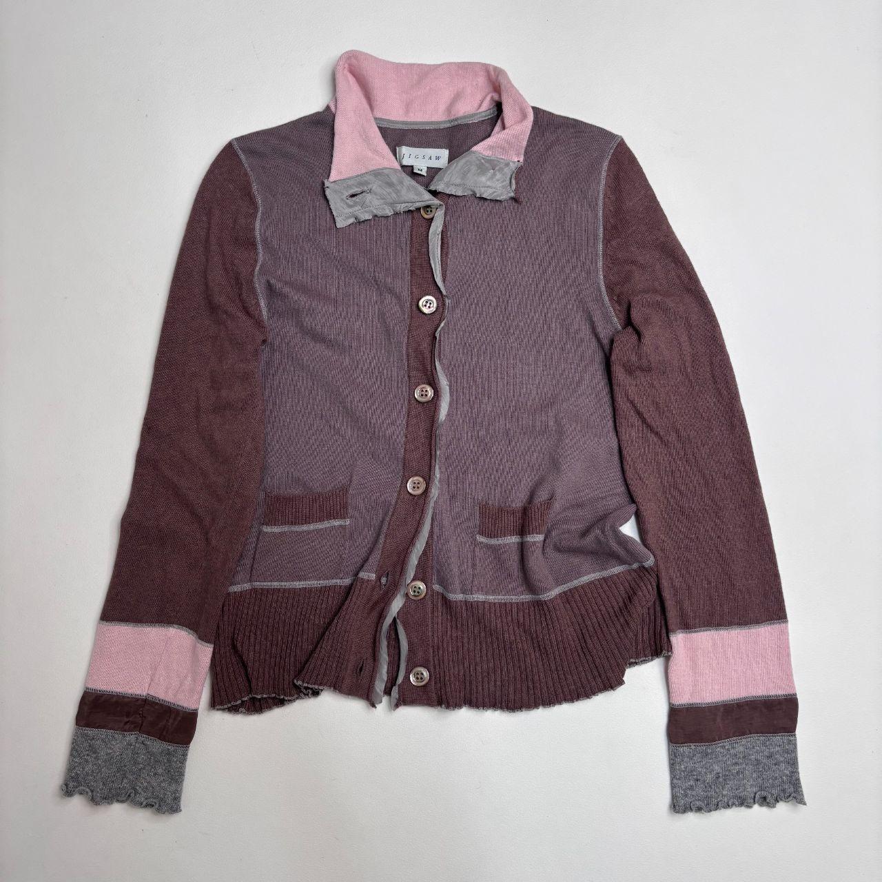 Brown knitted flared cashmere cardigan