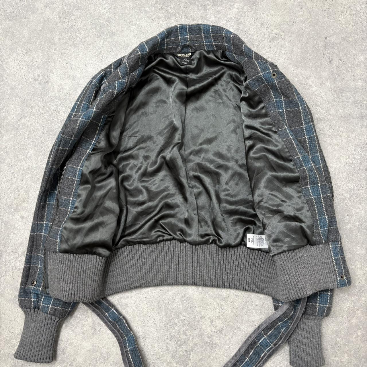 Wool checked asymmetric coat
