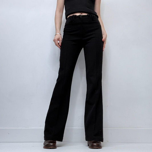 Flared black suit trousers