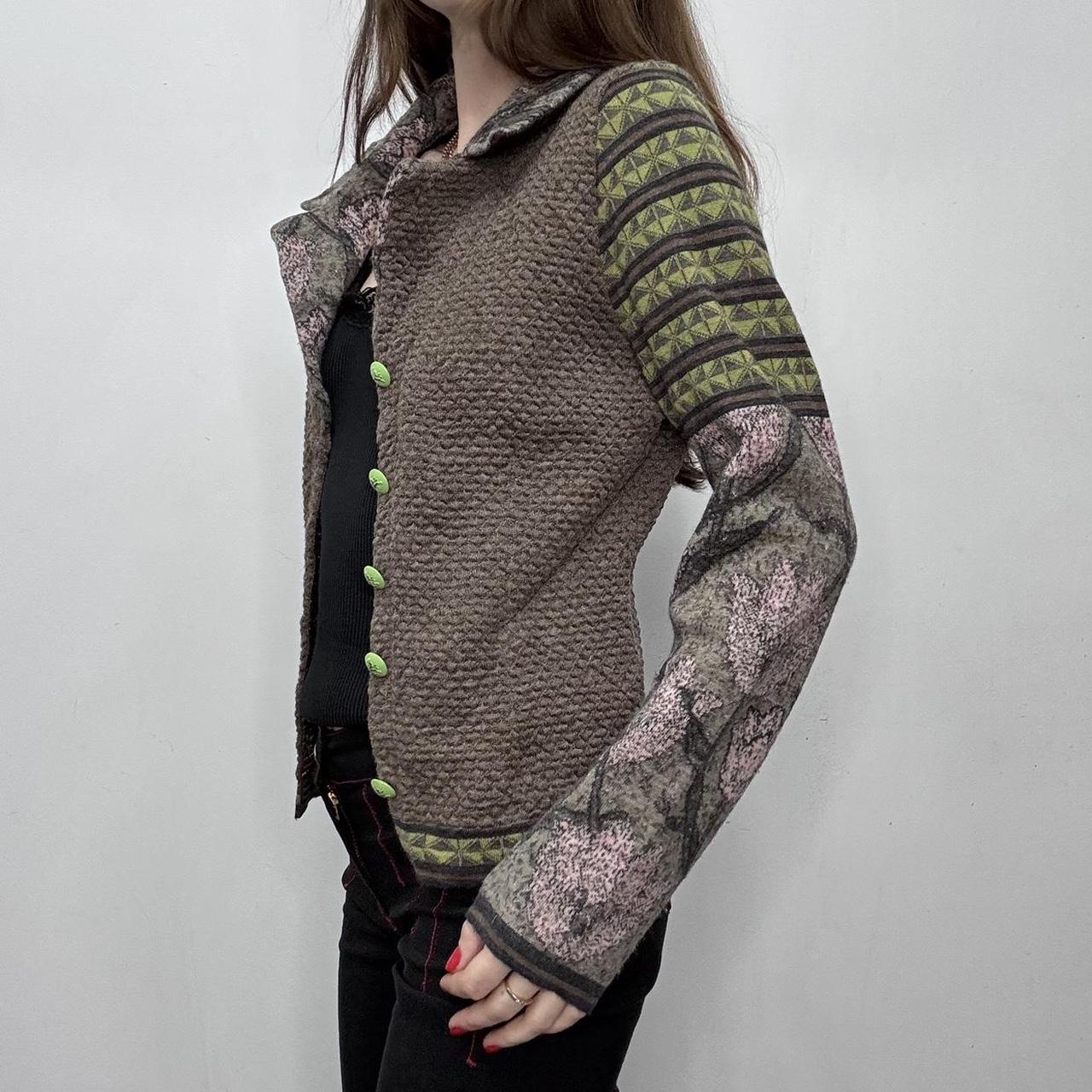 Knitted patterned knit cardigan