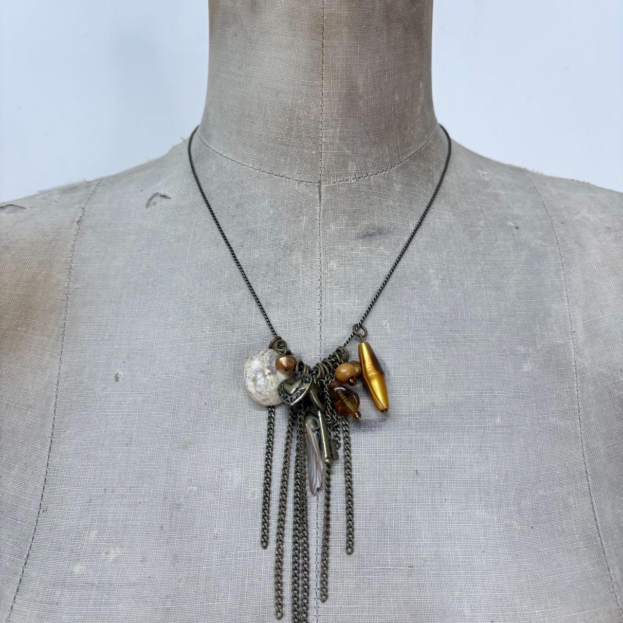 Boho hanging bead necklace