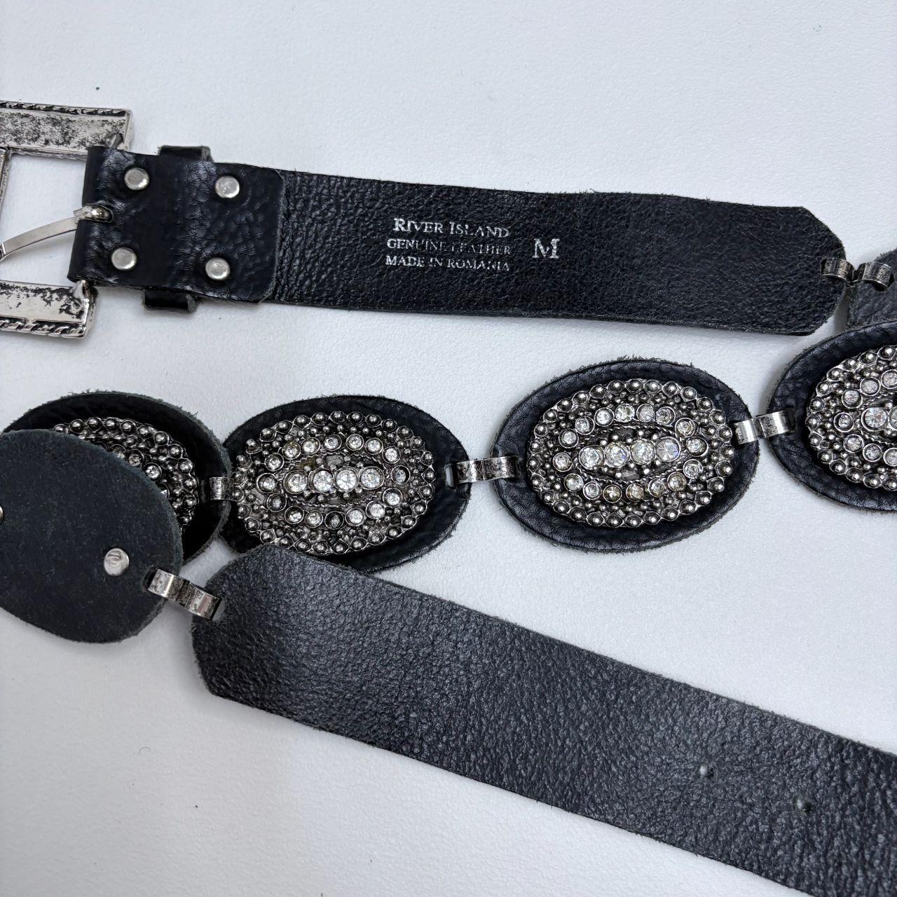 Black leather western belt