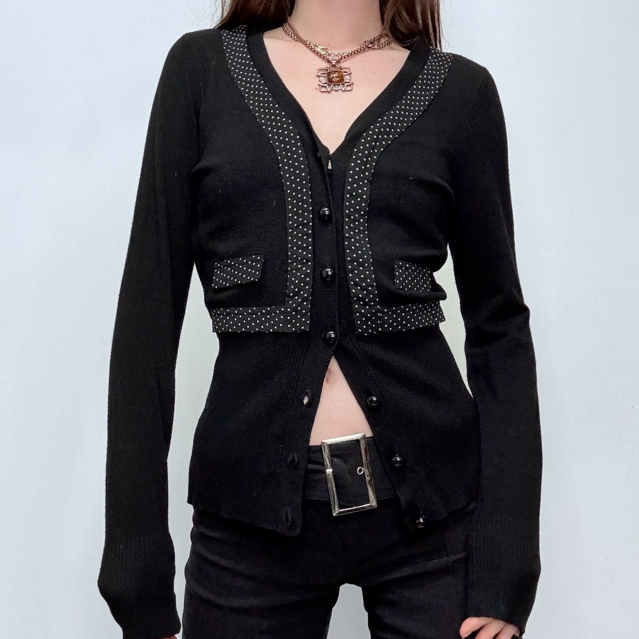 Black polka dot cardigan jacket