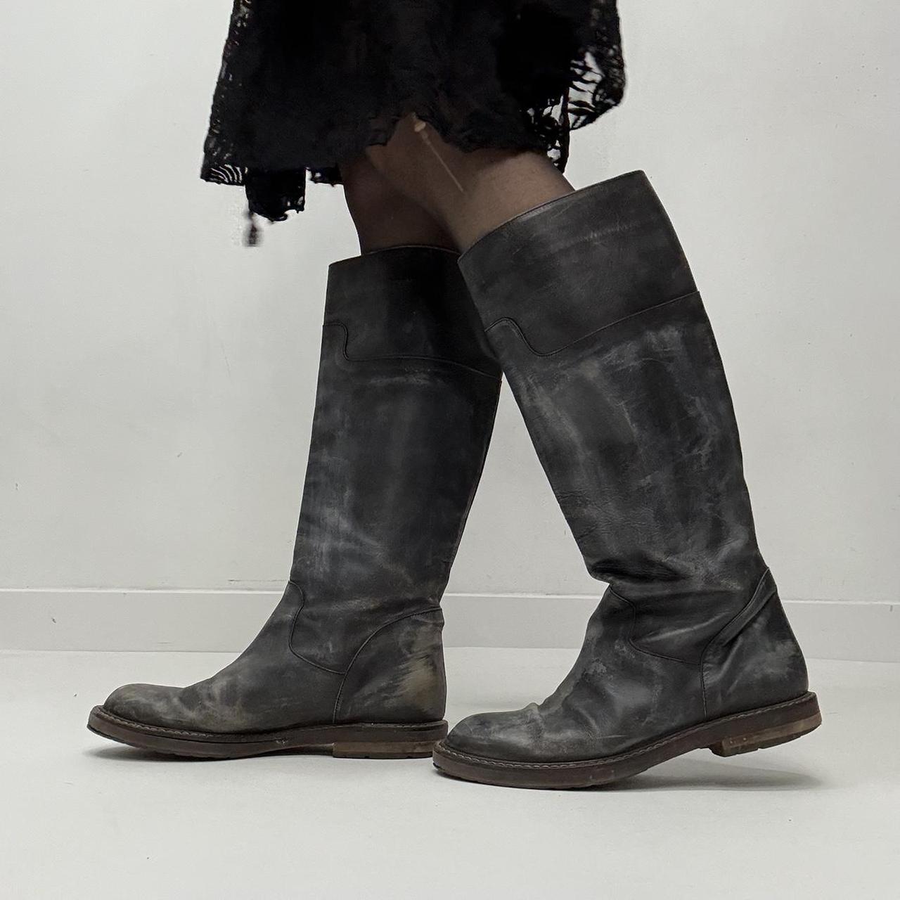 Distressed black marni boots