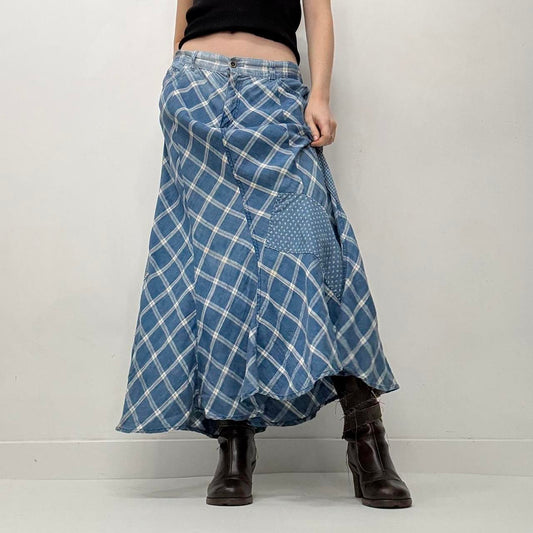 Blue ralph lauren tartan maxi skirt