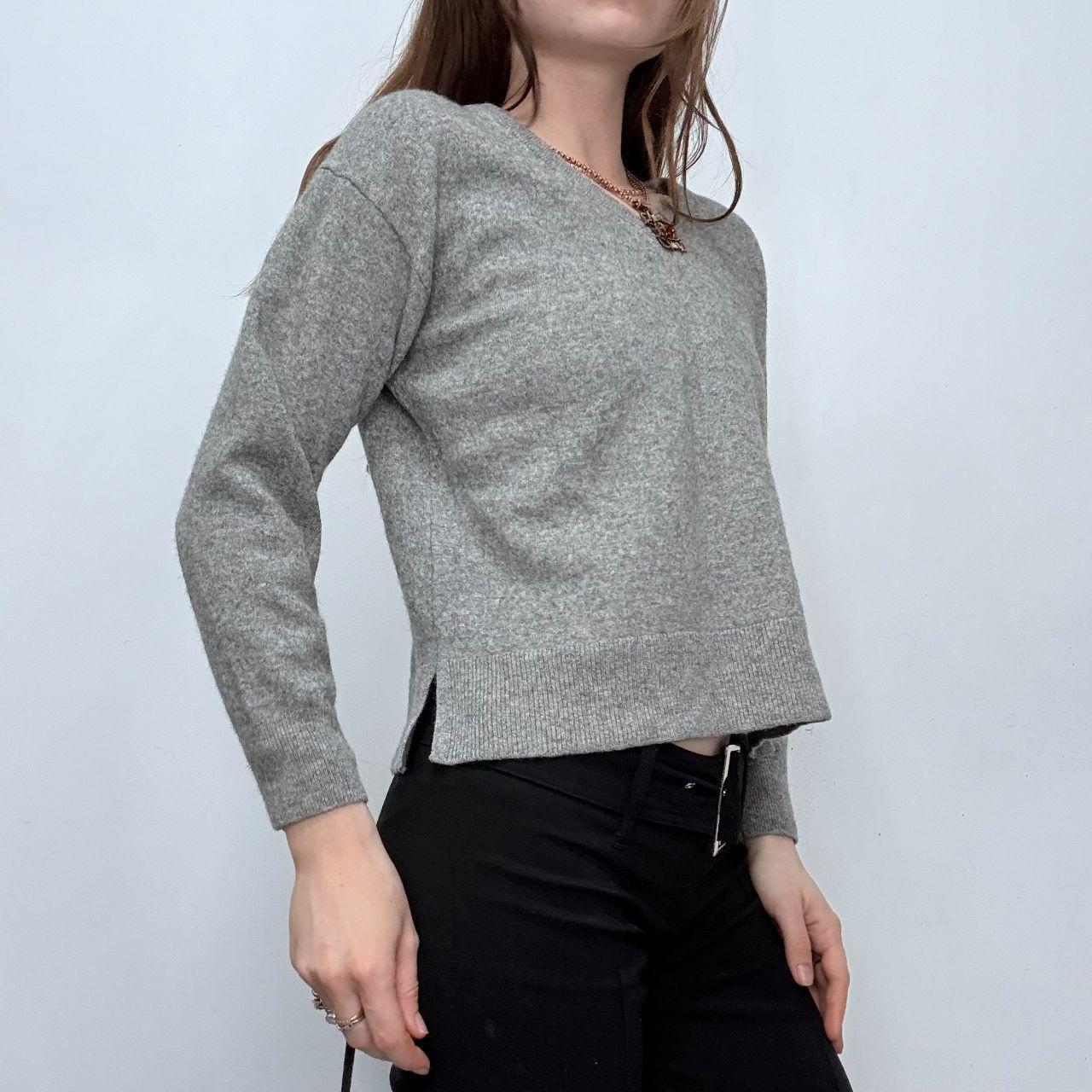Grey slouchy wool knitted jumper