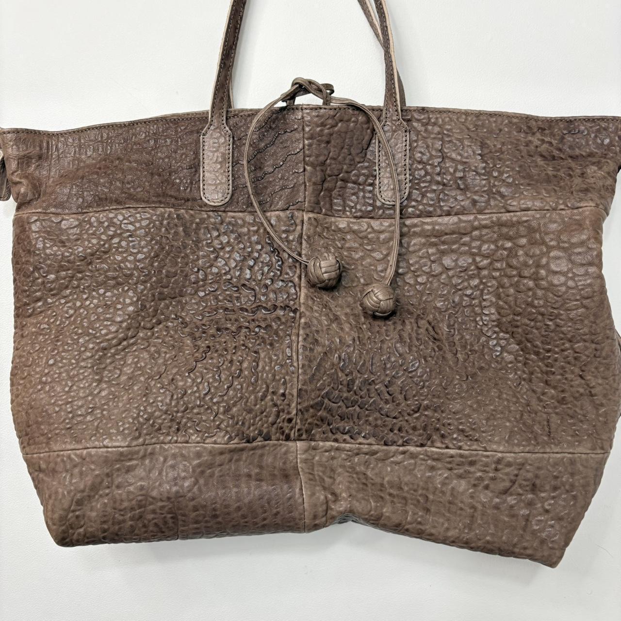 Large tan slouchy leather bag