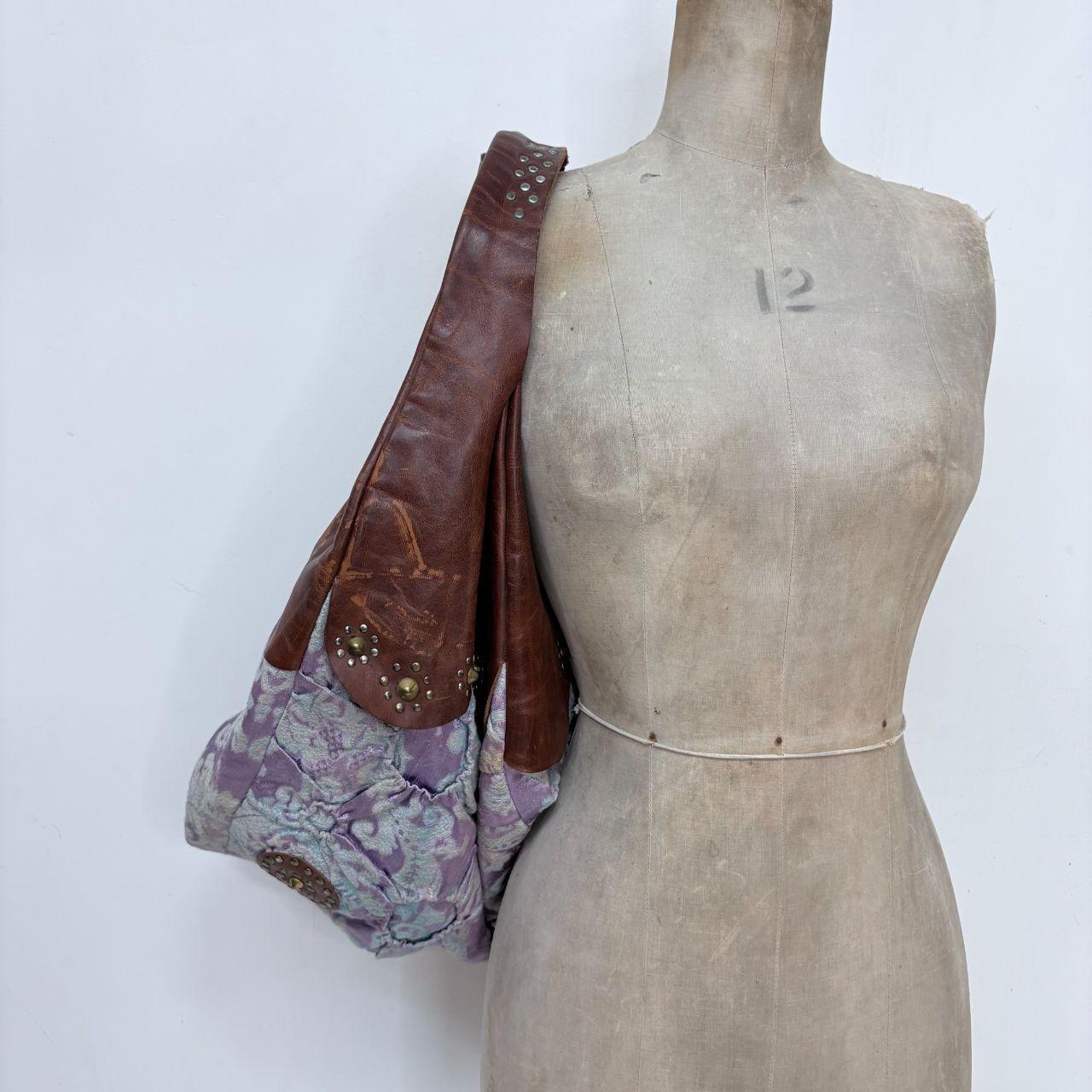 Studded leather oversized bag