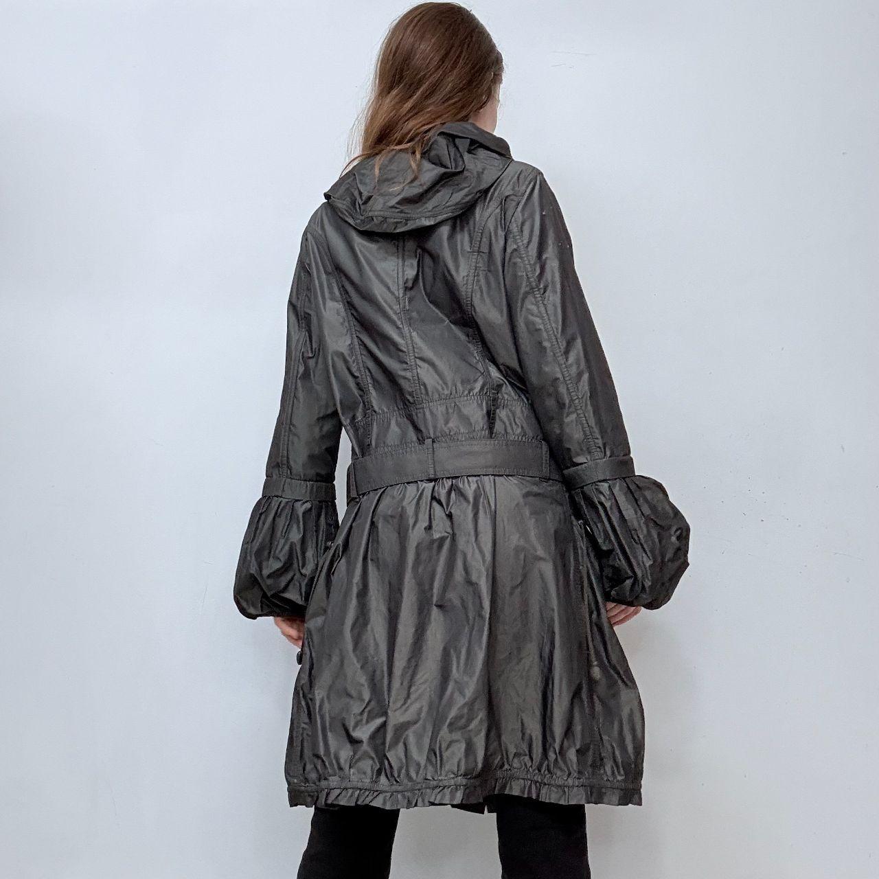 Silver grunge flared puff jacket