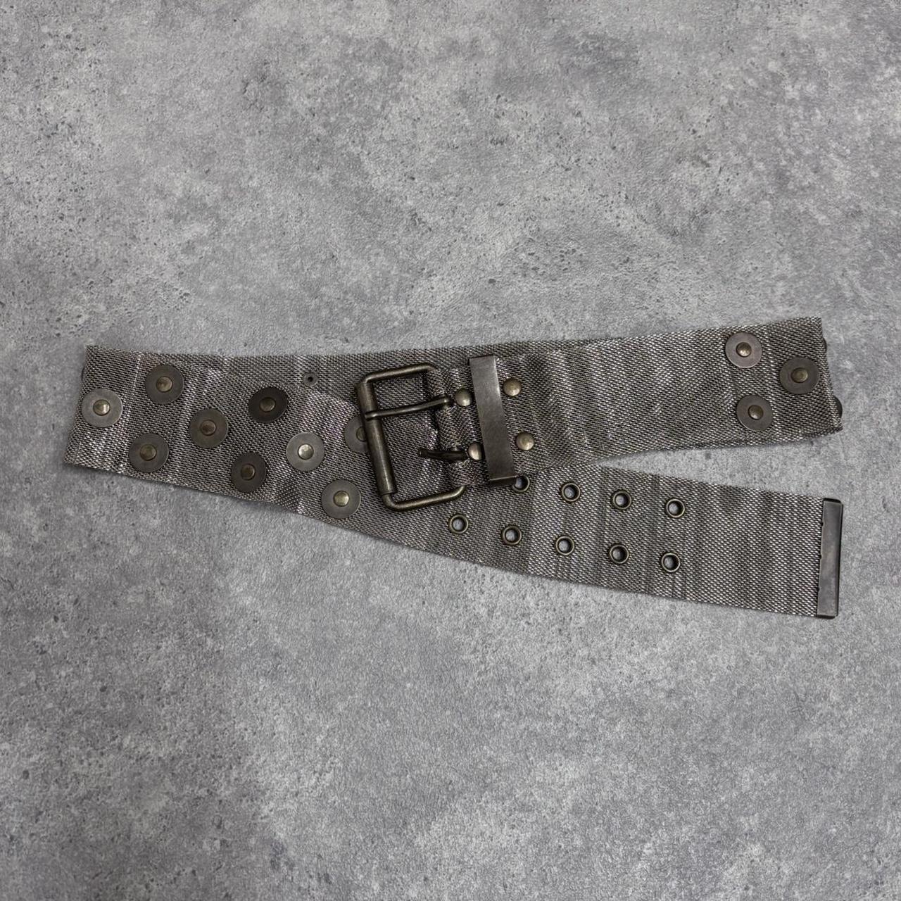 Silver studded chain metal belt