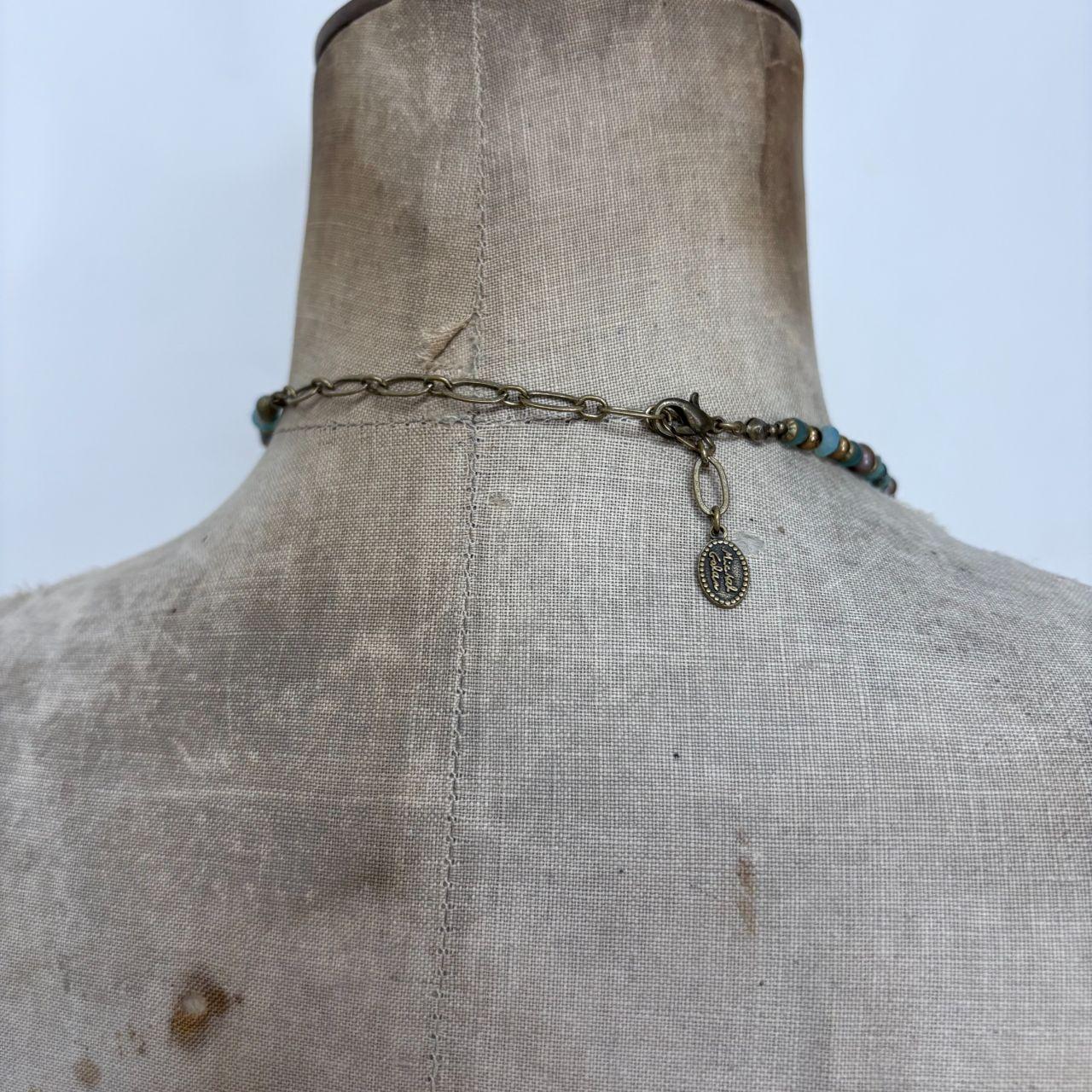 Beaded boho stone necklace