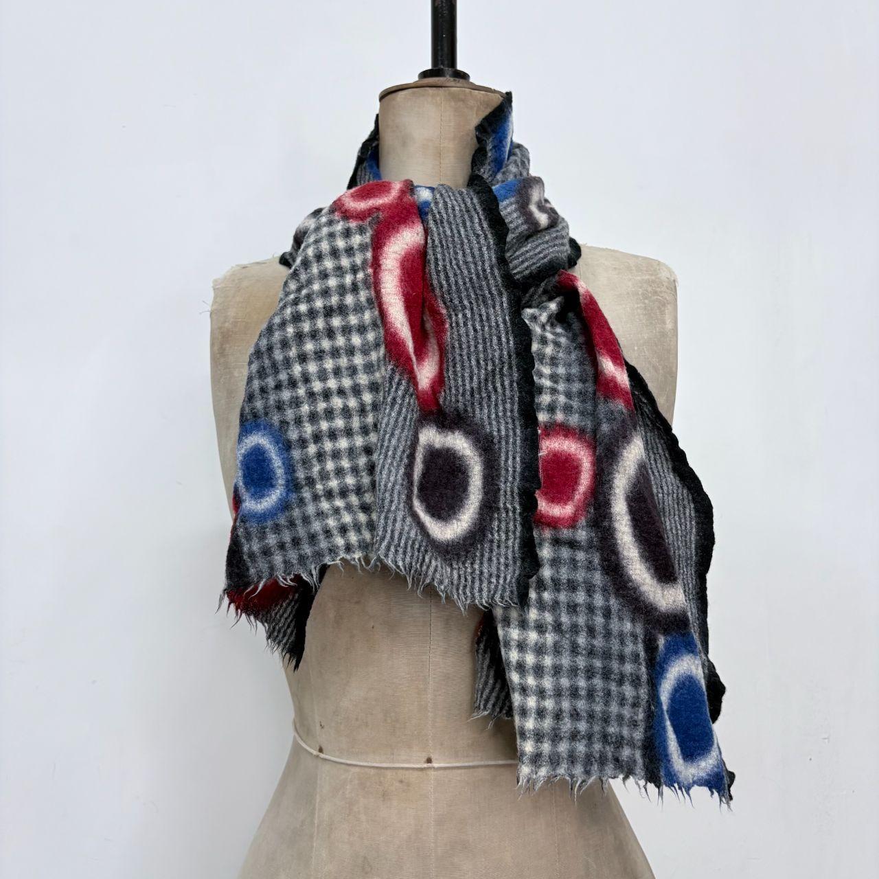 Striped patterned wool scarf