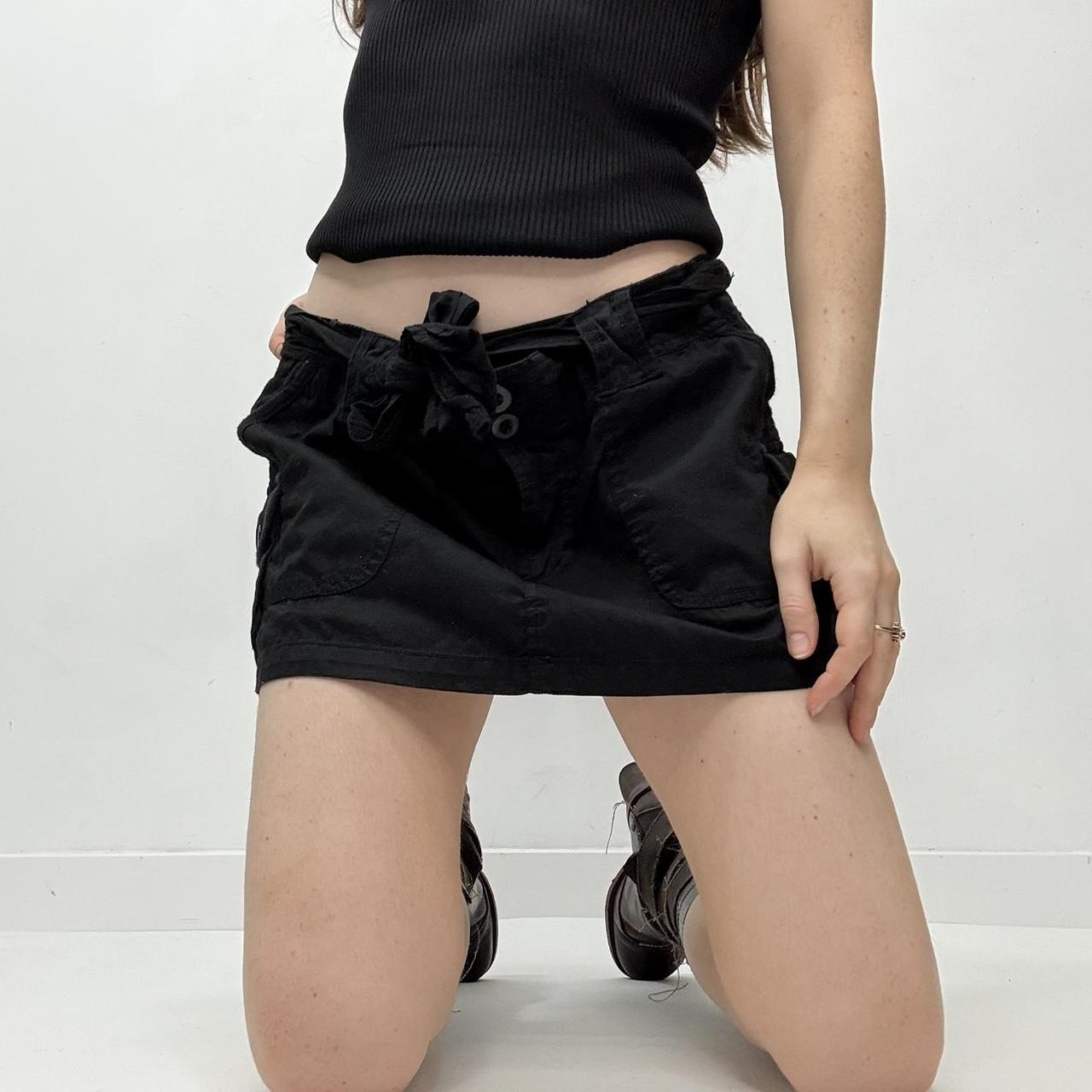 Black mini cargo skirt