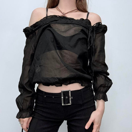 Sheer asymmetric slouchy shirt