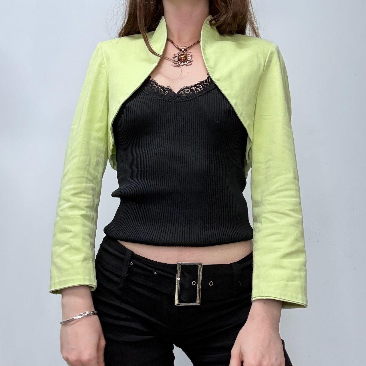Green cropped minimalist jacket