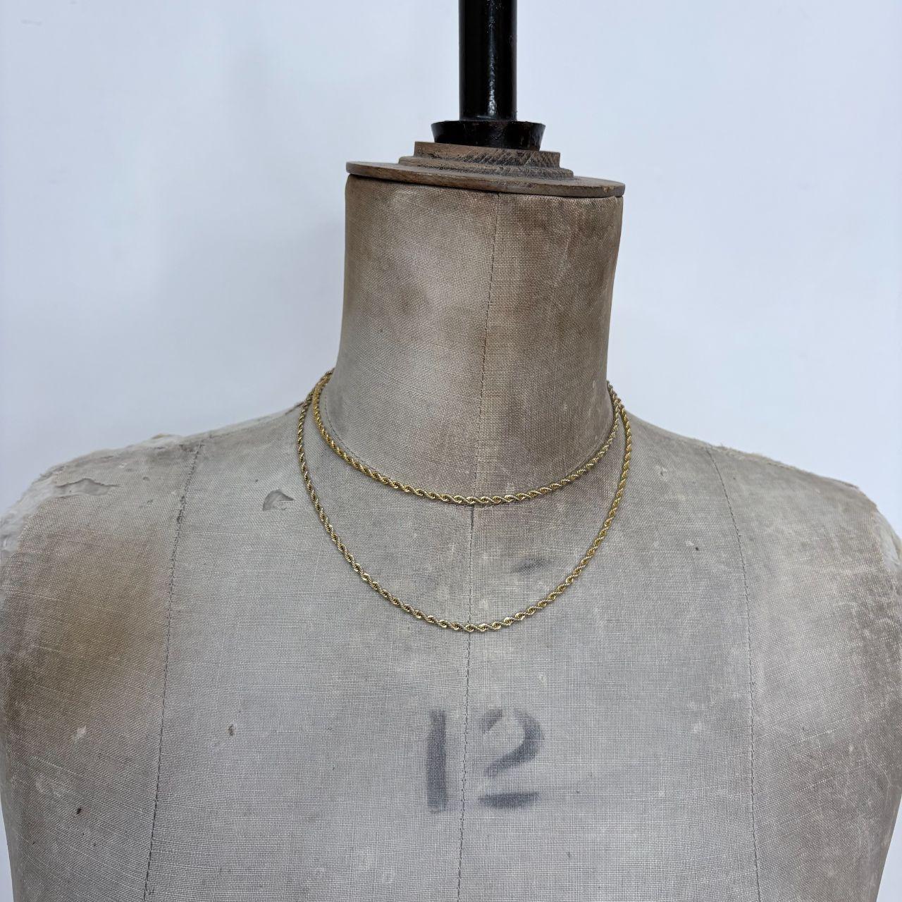 Long gold plated twist chain necklace