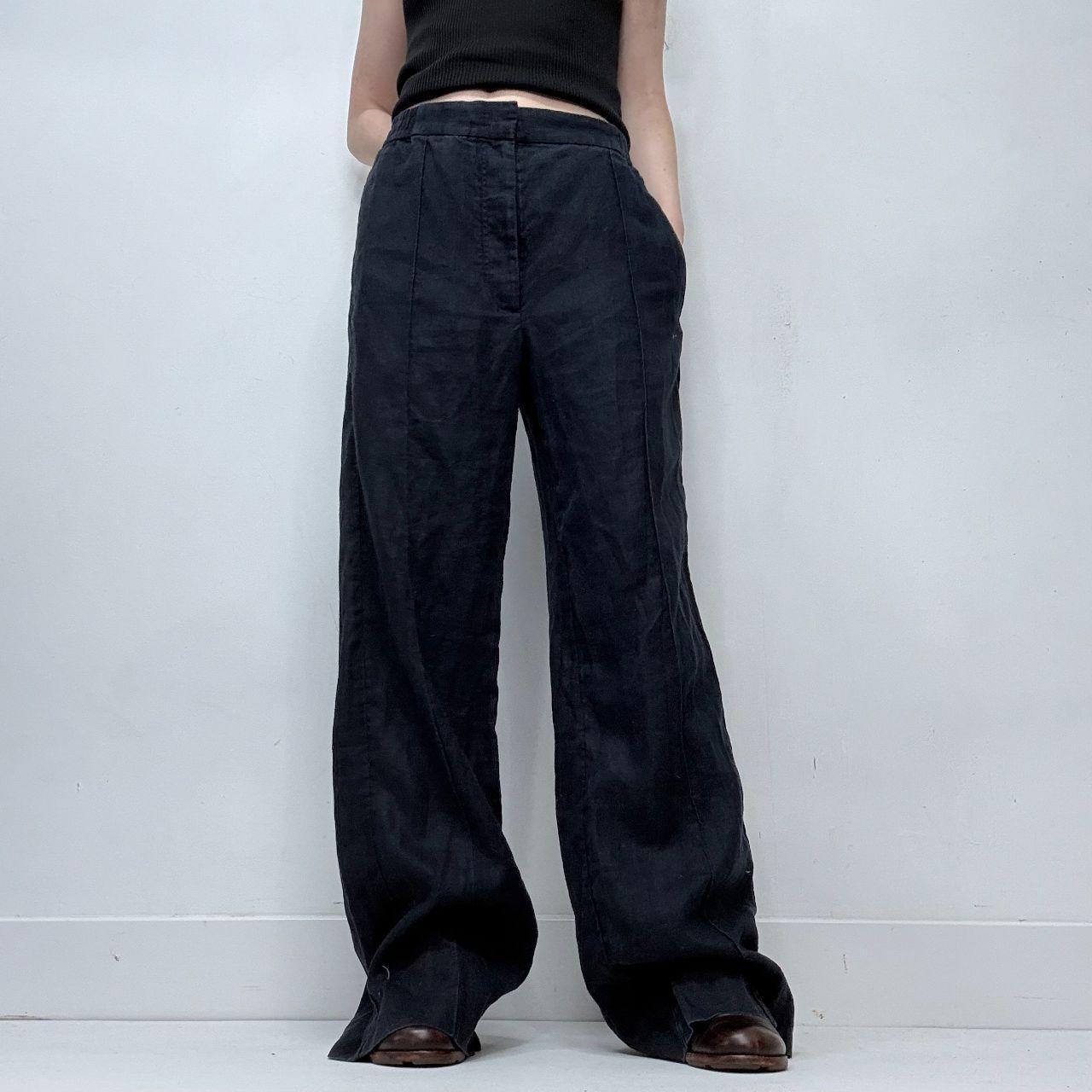 Navy linen wide leg COS trousers