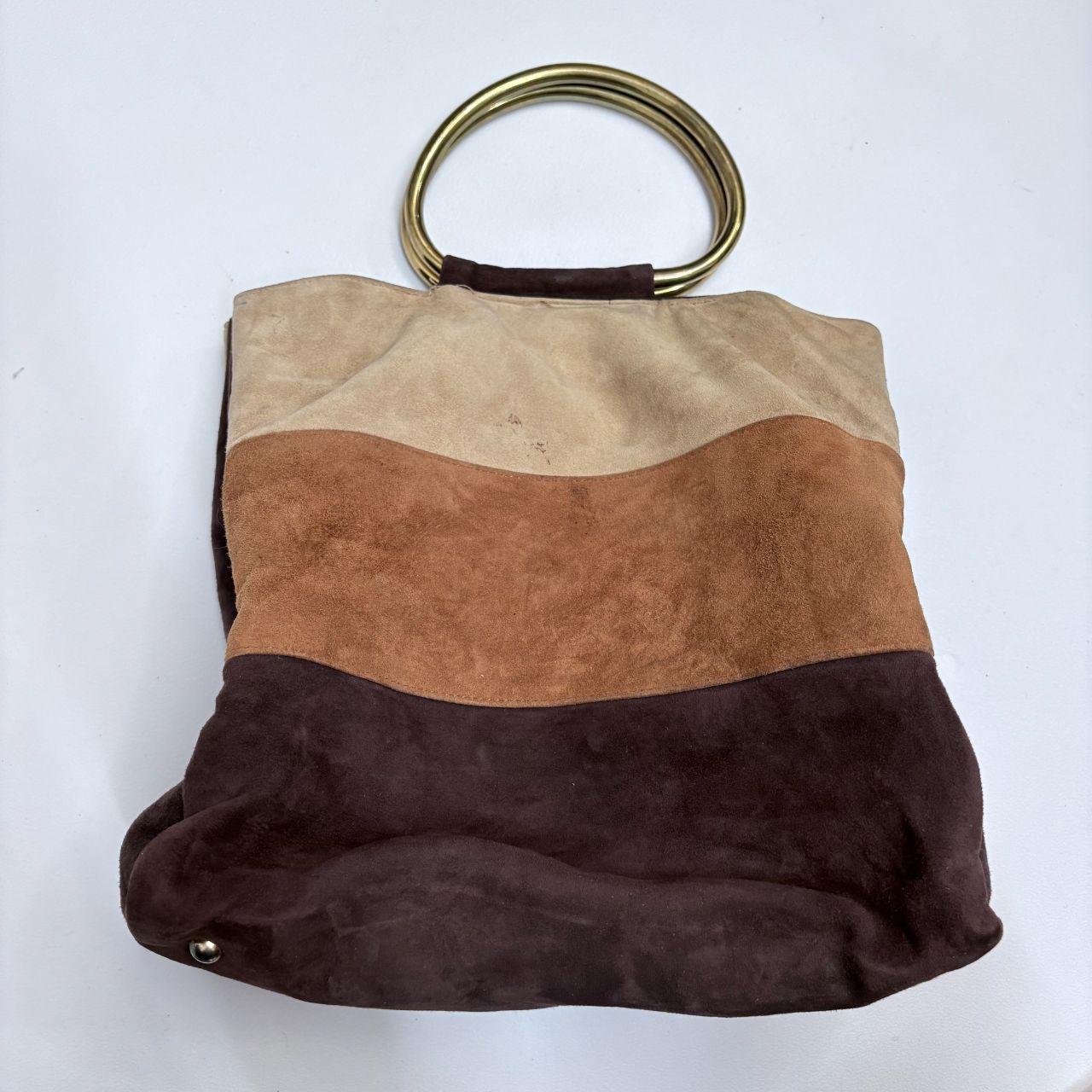 Striped suede patchwork bag