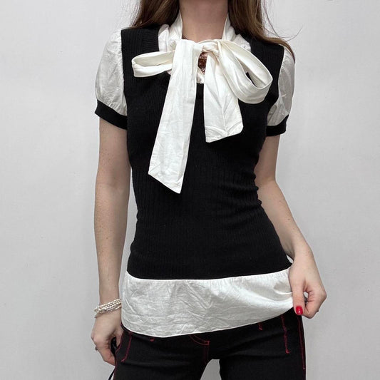 Preppy bow neck shirt