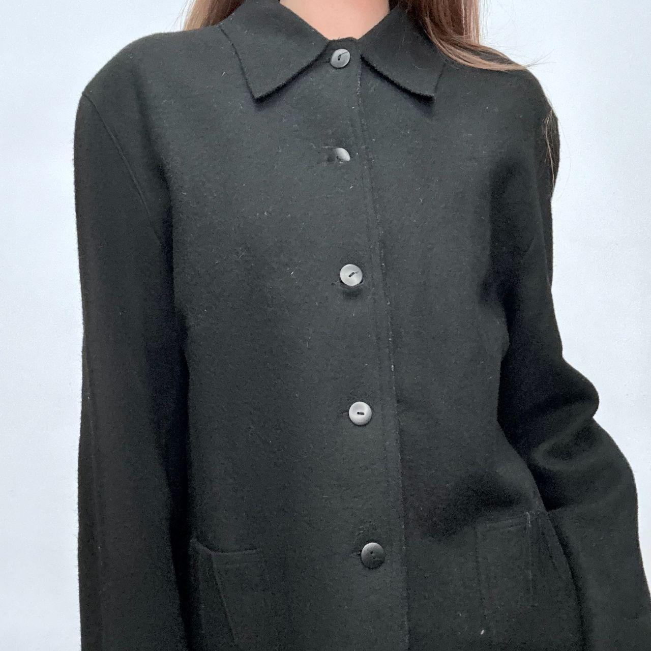 Black wool button up jacket