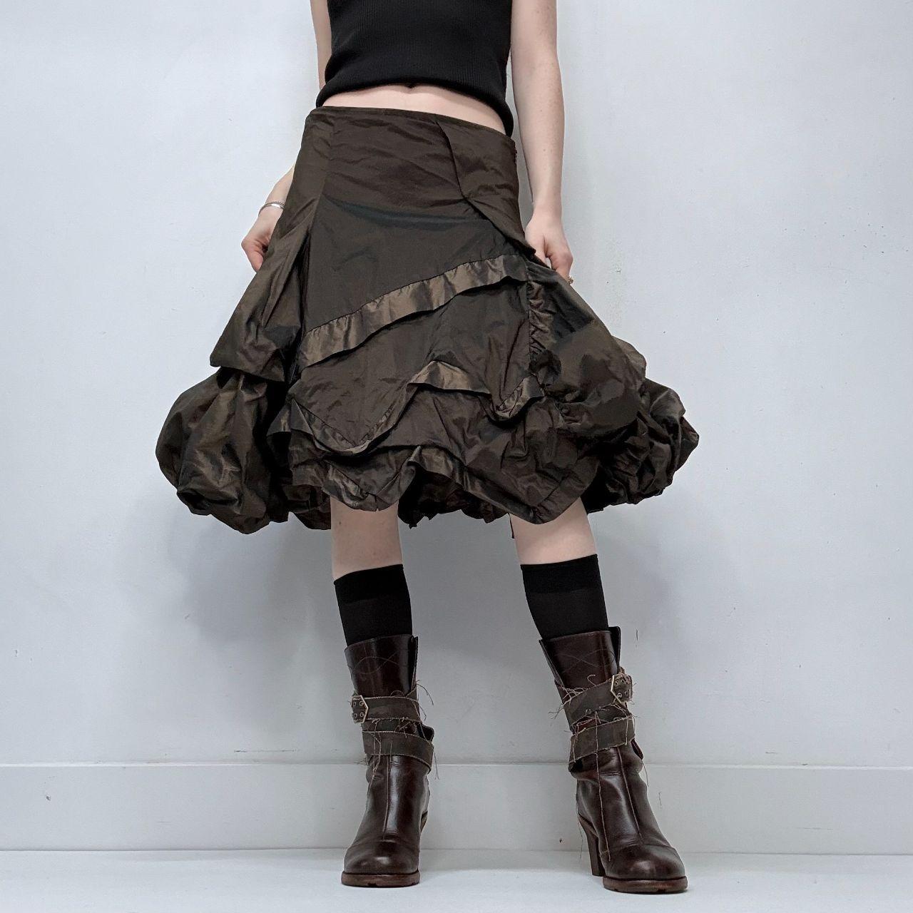 Brown layered puff grunge skirt