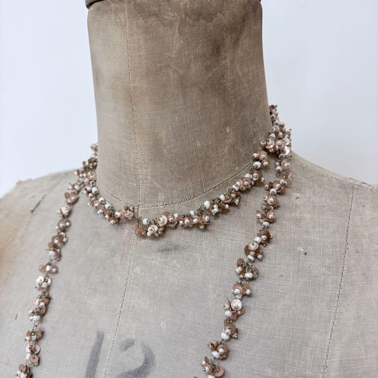 Long wrap layered necklace