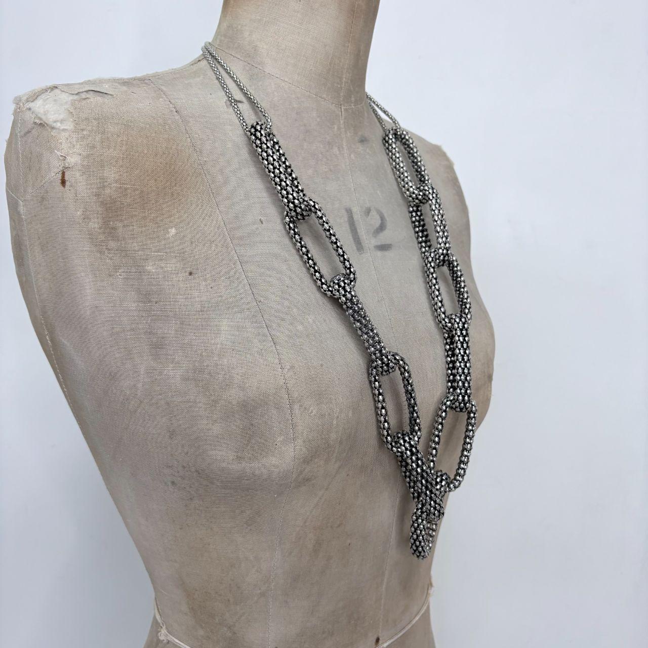 Oversized silver link chunky chain necklace