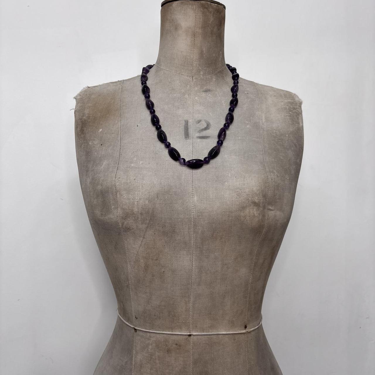 Amythest crystal gem necklace