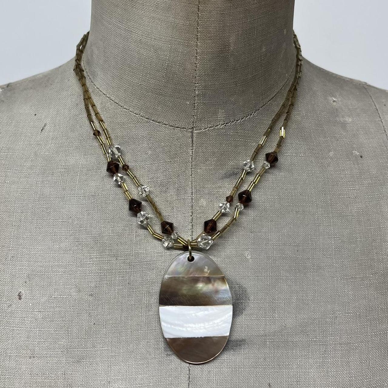 Layered beaded shell necklace