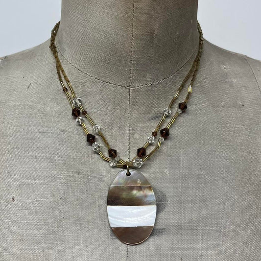 Layered beaded shell necklace
