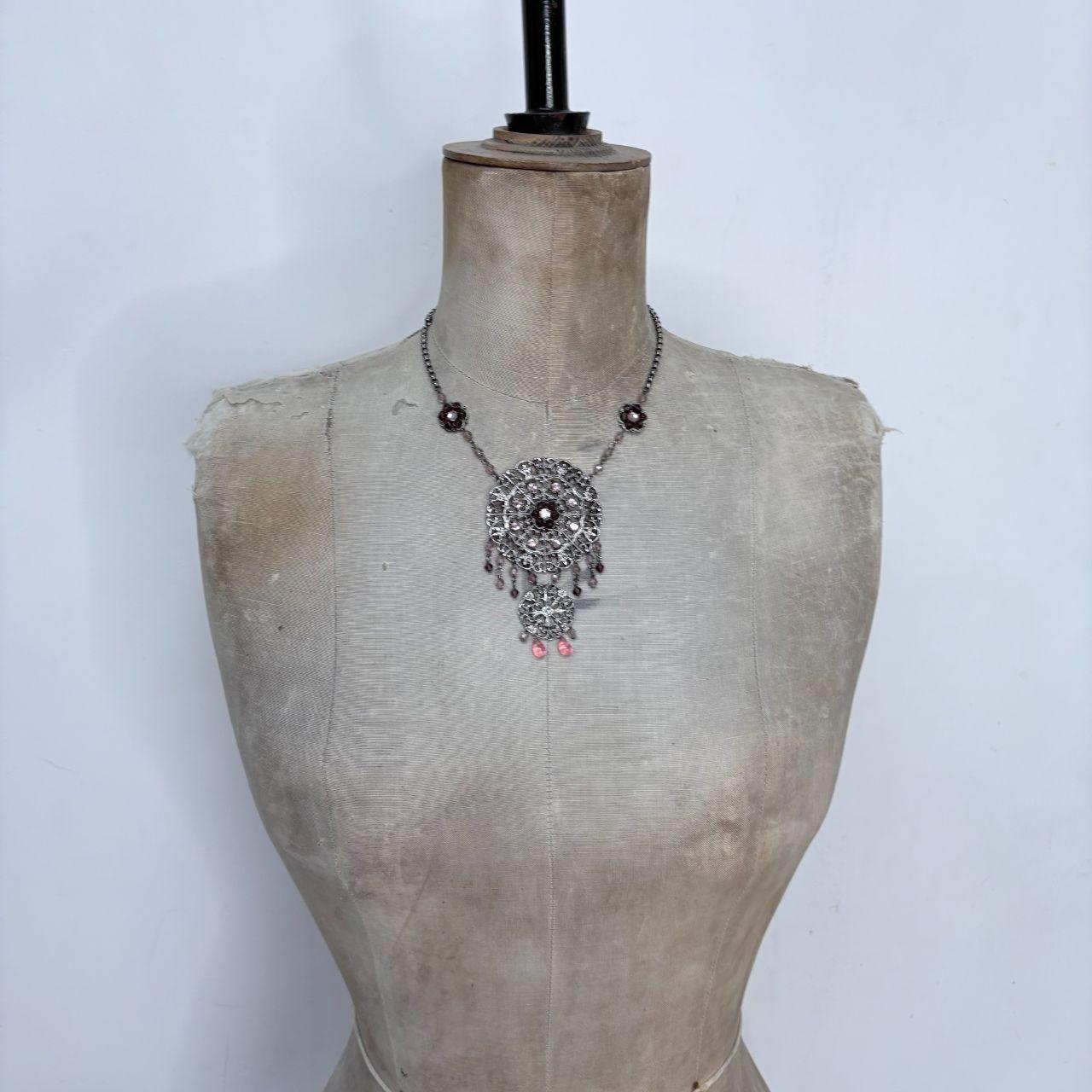 Boho draped fairy silver necklace