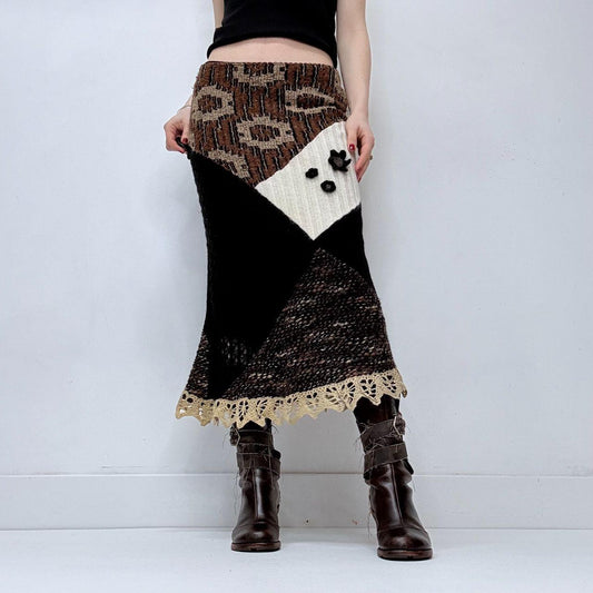 Knitted patchwork fairy skirt