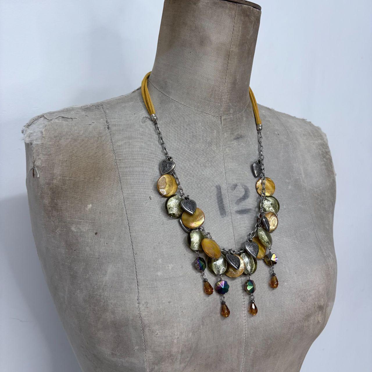 Coin mother of pearl boho summer necklace