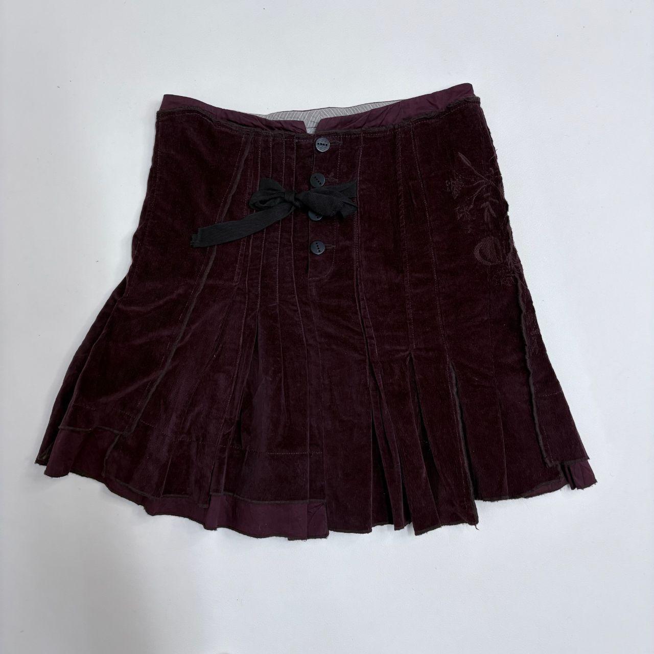 Red velvet pleated corset skirt