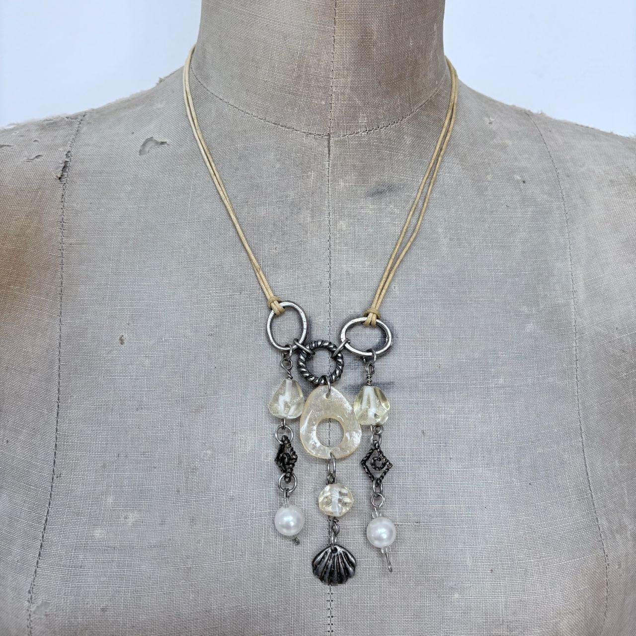 Boho beaded charm necklace