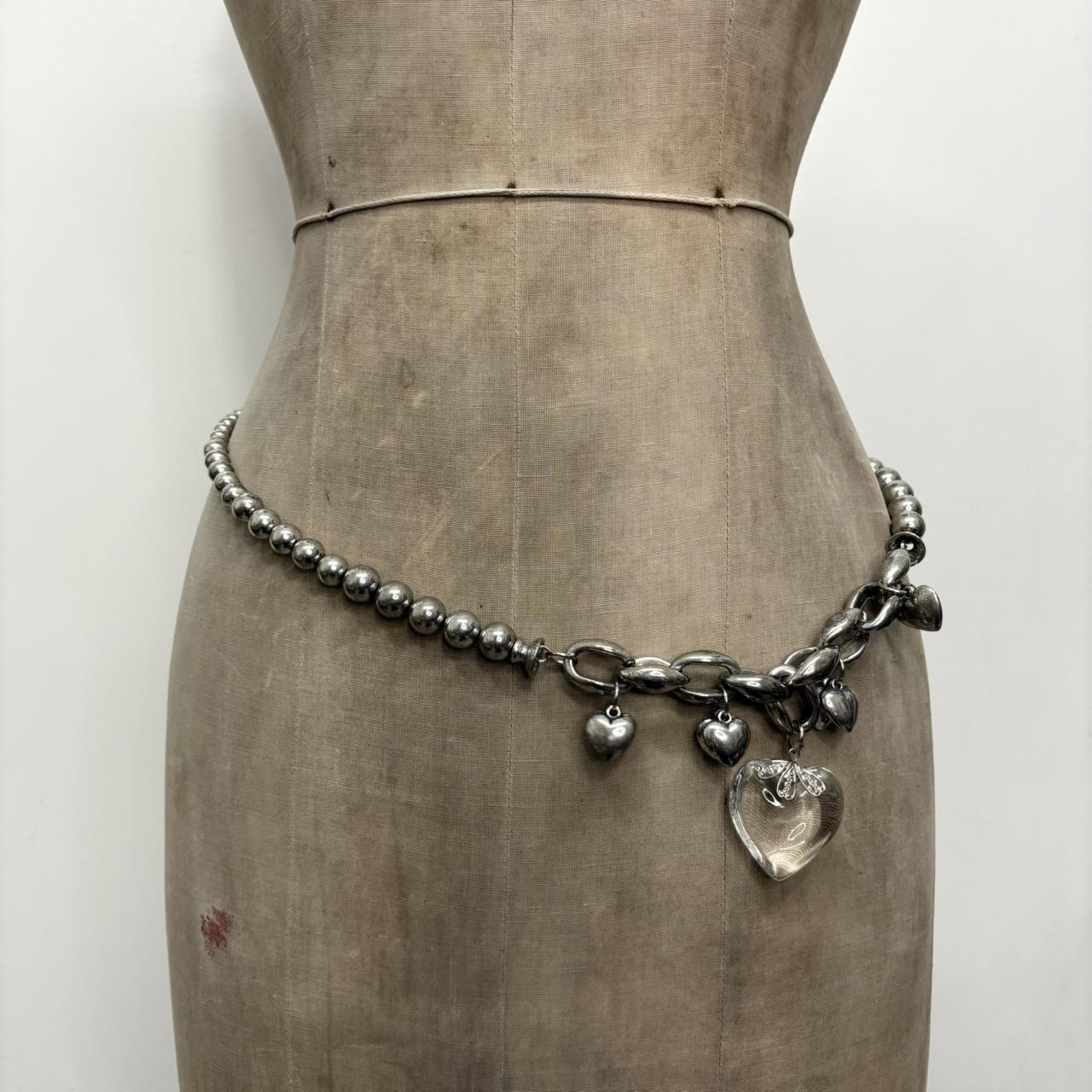 Silver metal heart necklace