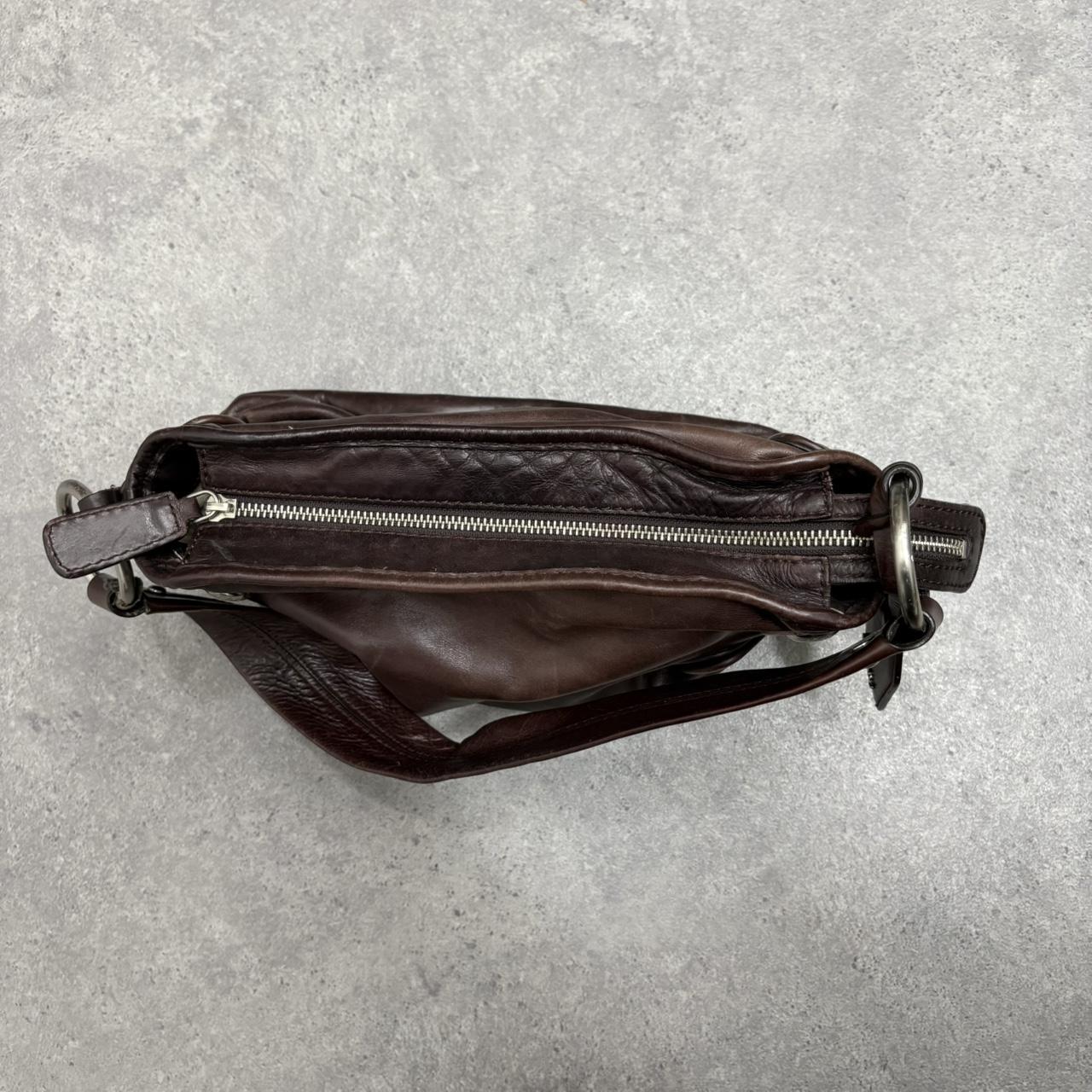 Brown leather slouchy bag