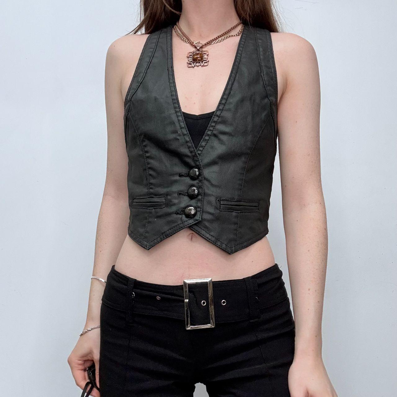 Cropped fitted waistcoat vest