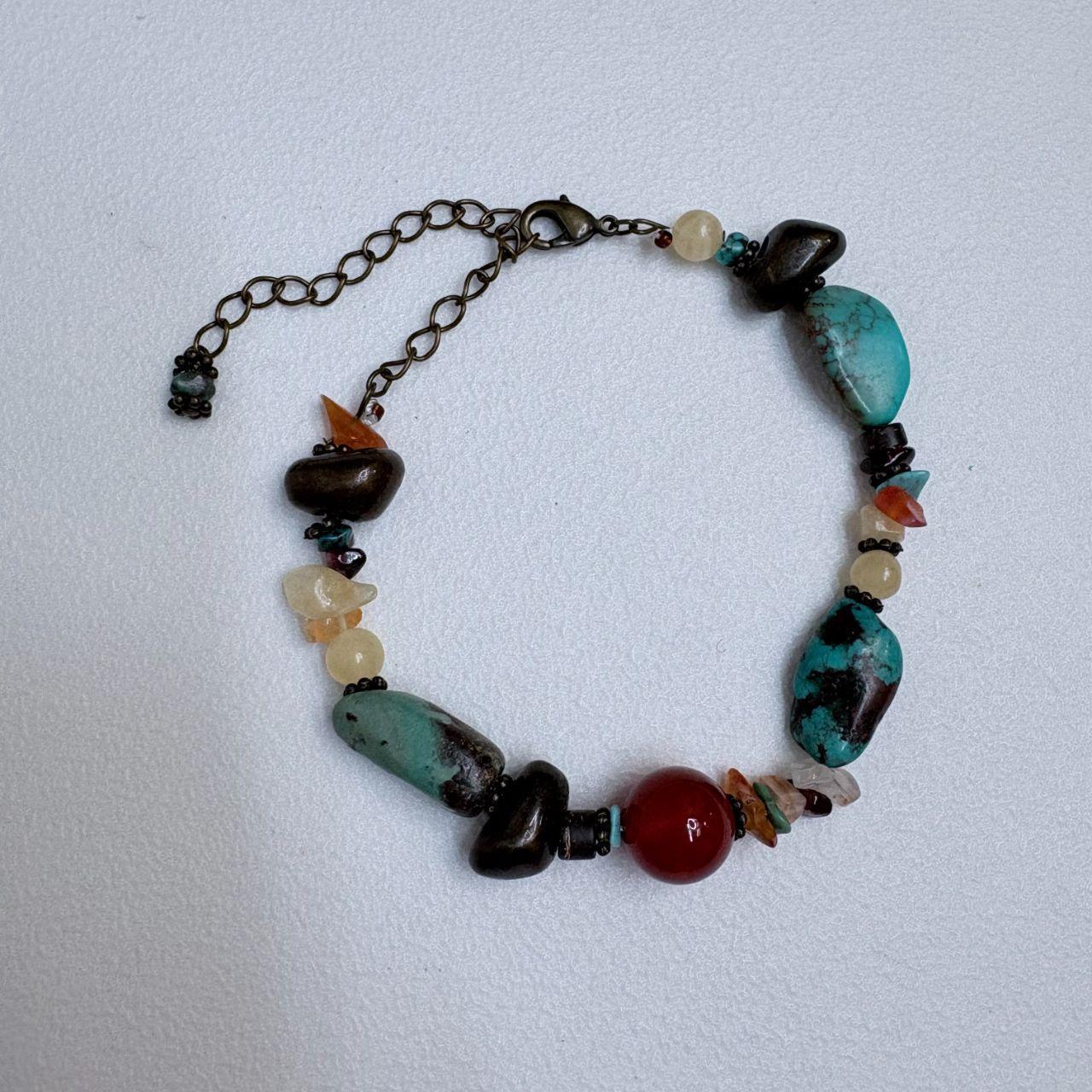 Gemstone beaded boho bracelet