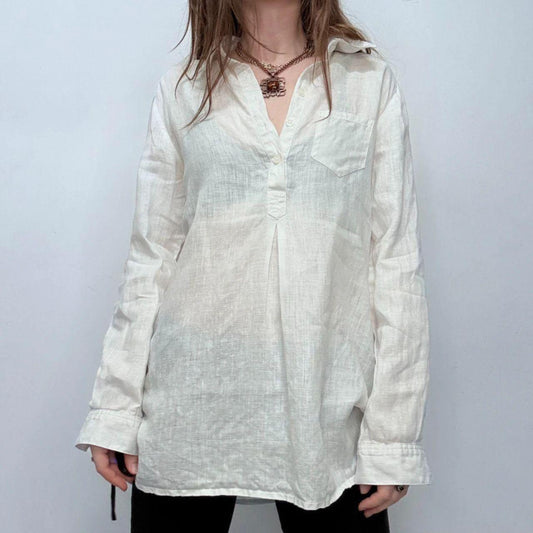 Vintage Saint james button up 100% linen shirt