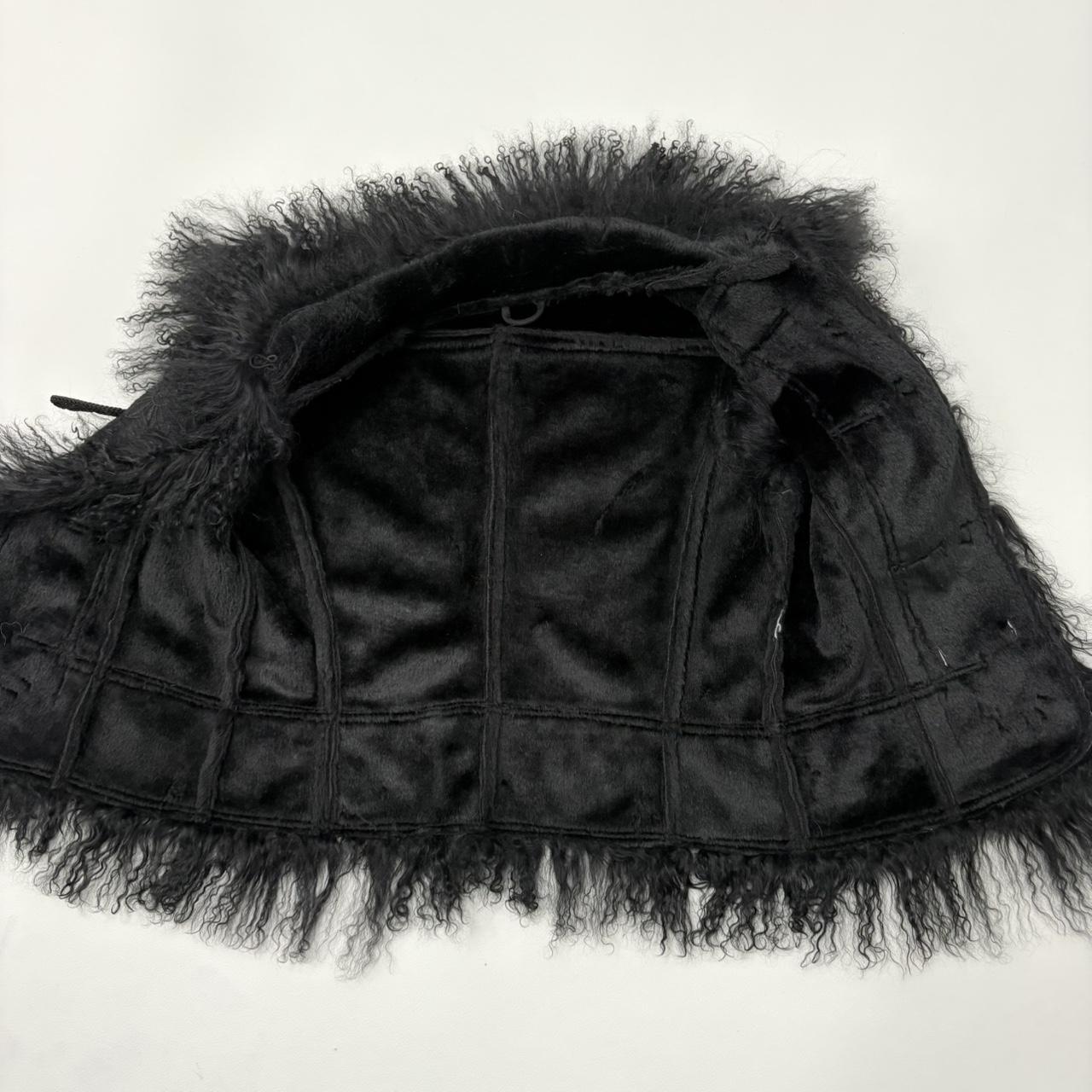 Boho Mongolian fur black vest