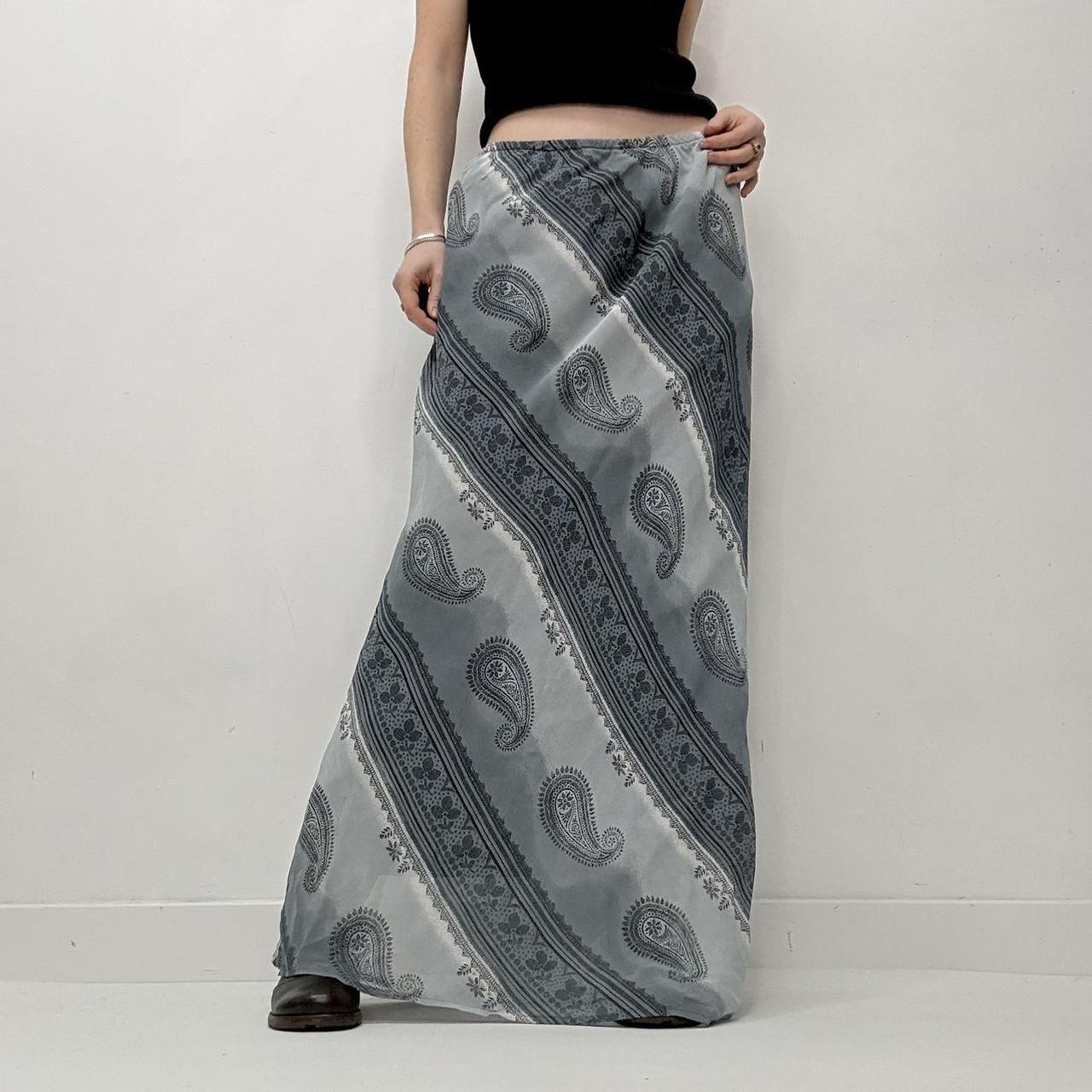 Blue paisley maxi skirt