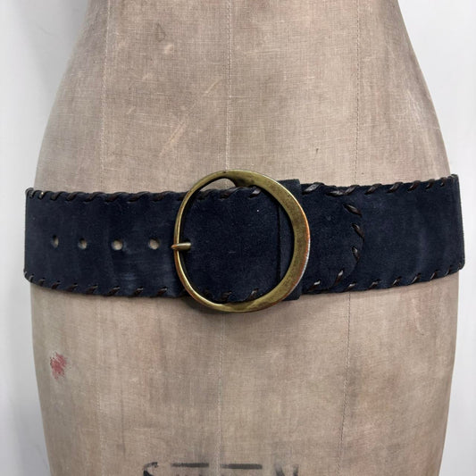 Wide suede chunky belt