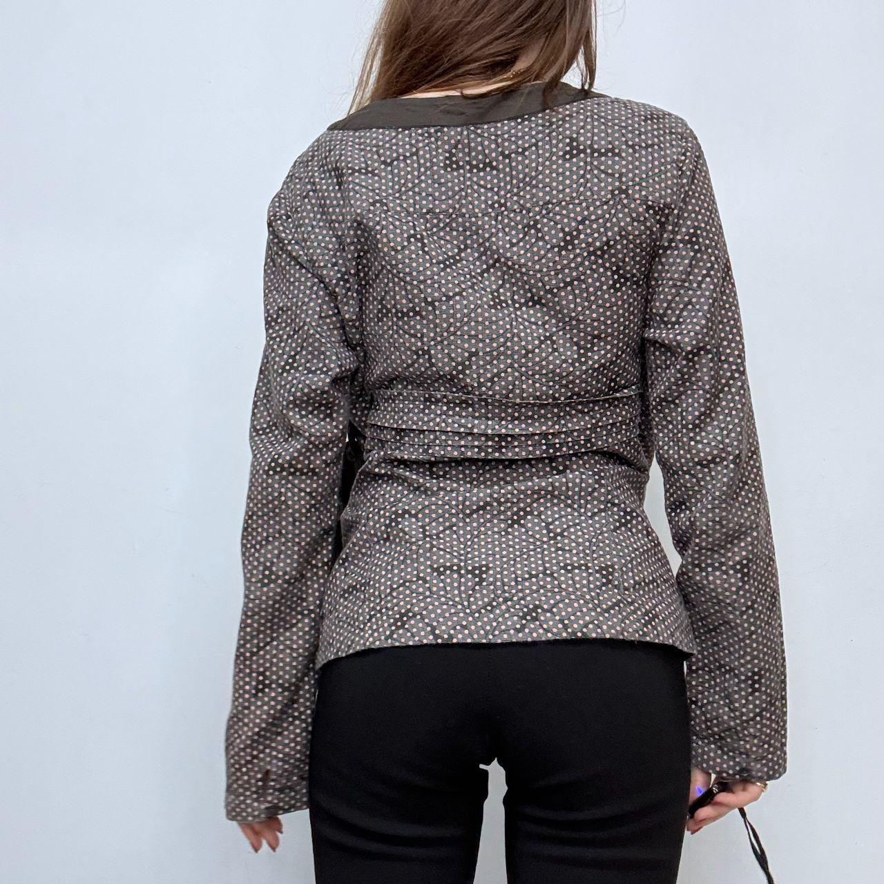 Polkadot wrap asymmetric shirt
