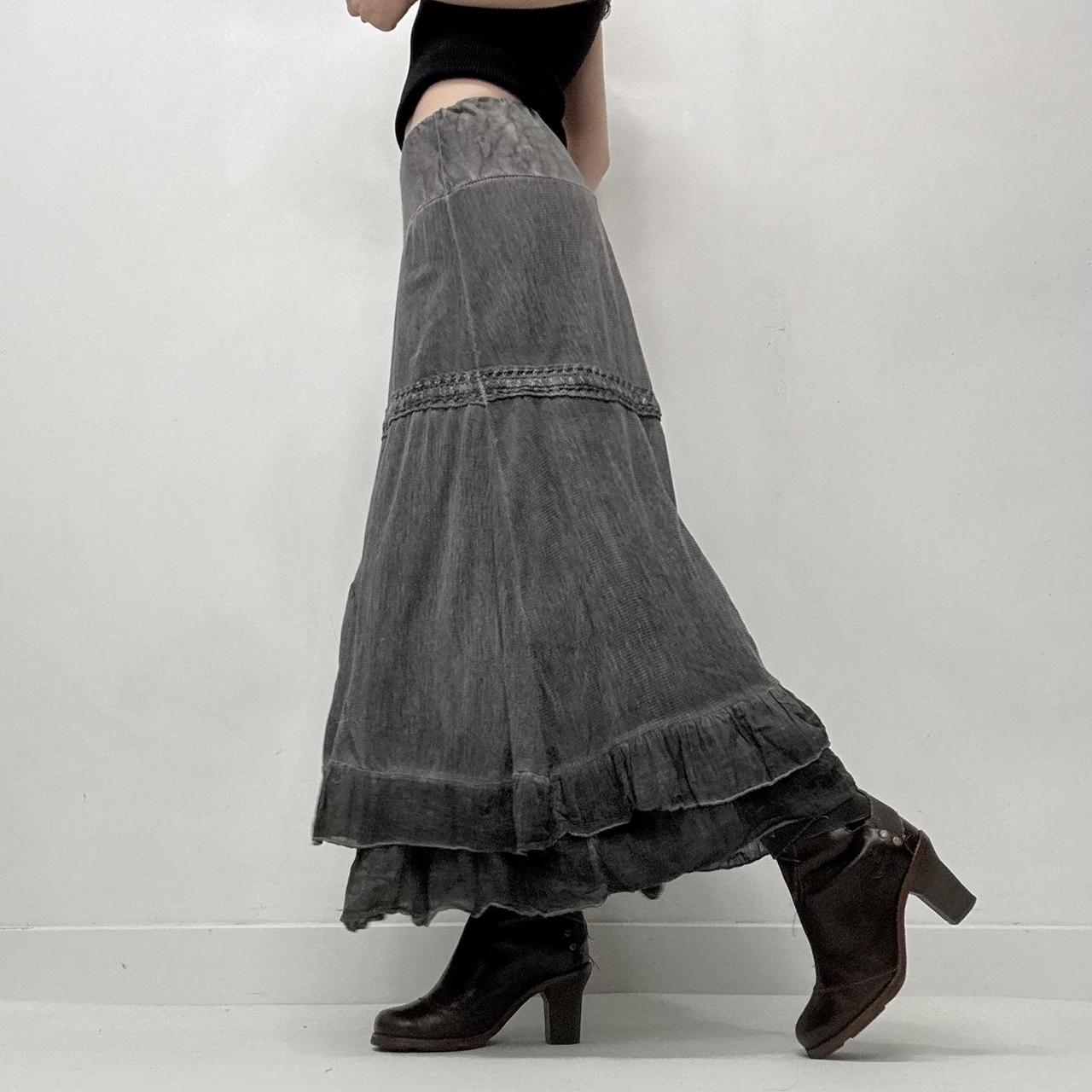 Distressed layered grunge skirt