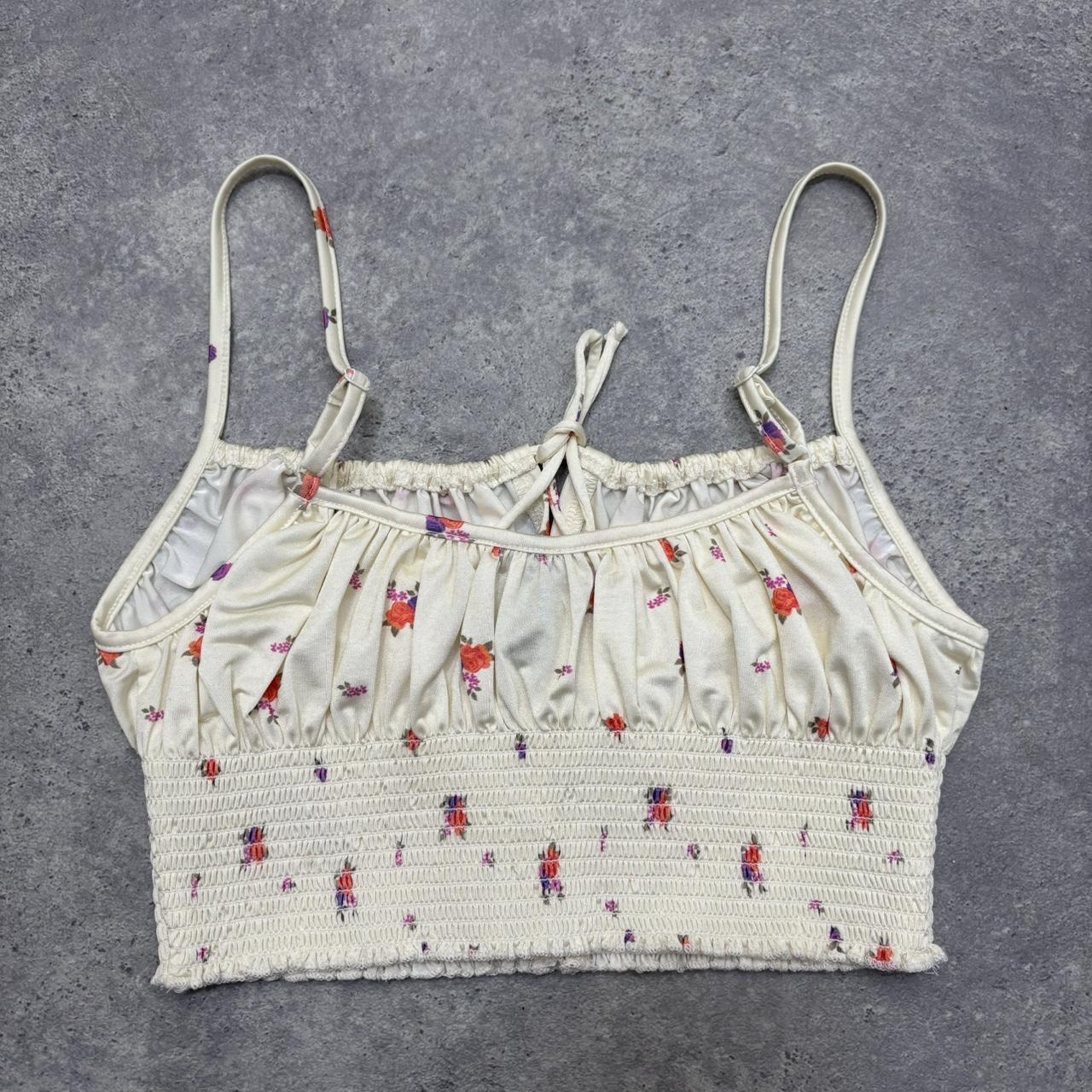 Floral satin corset top
