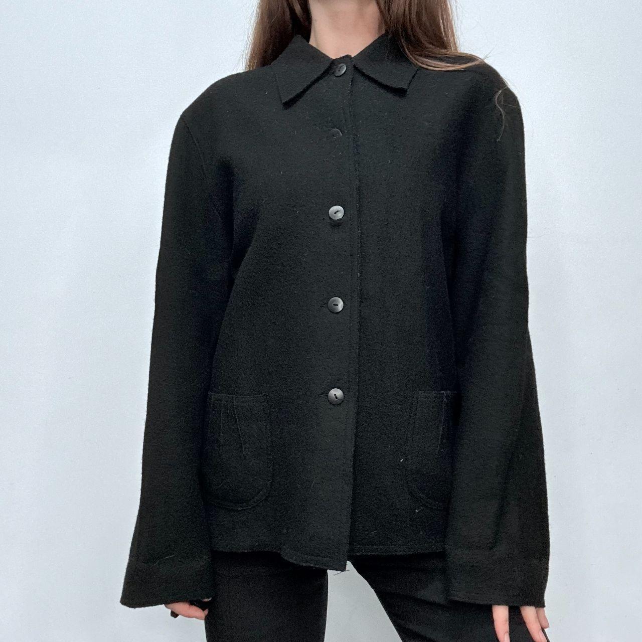 Black wool button up jacket