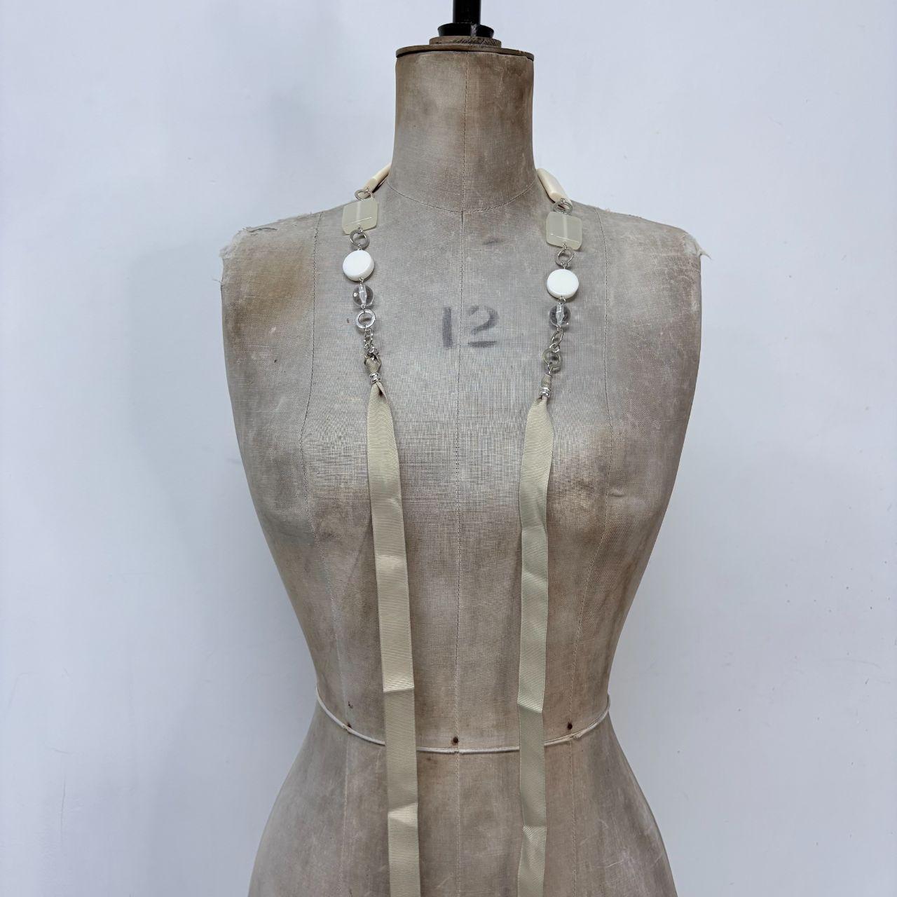 Chunky white link waist chain