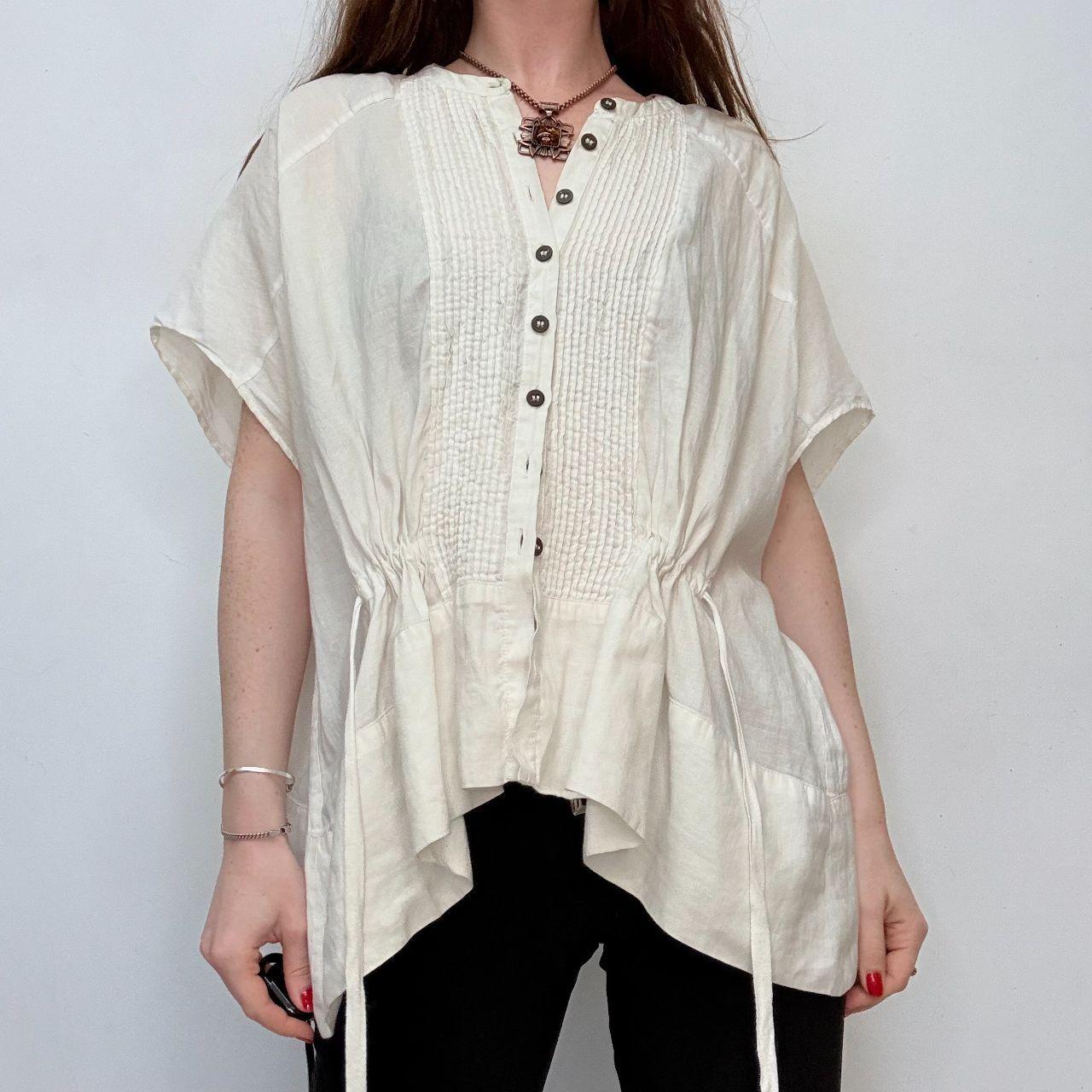 White pleated front allsaints shirt