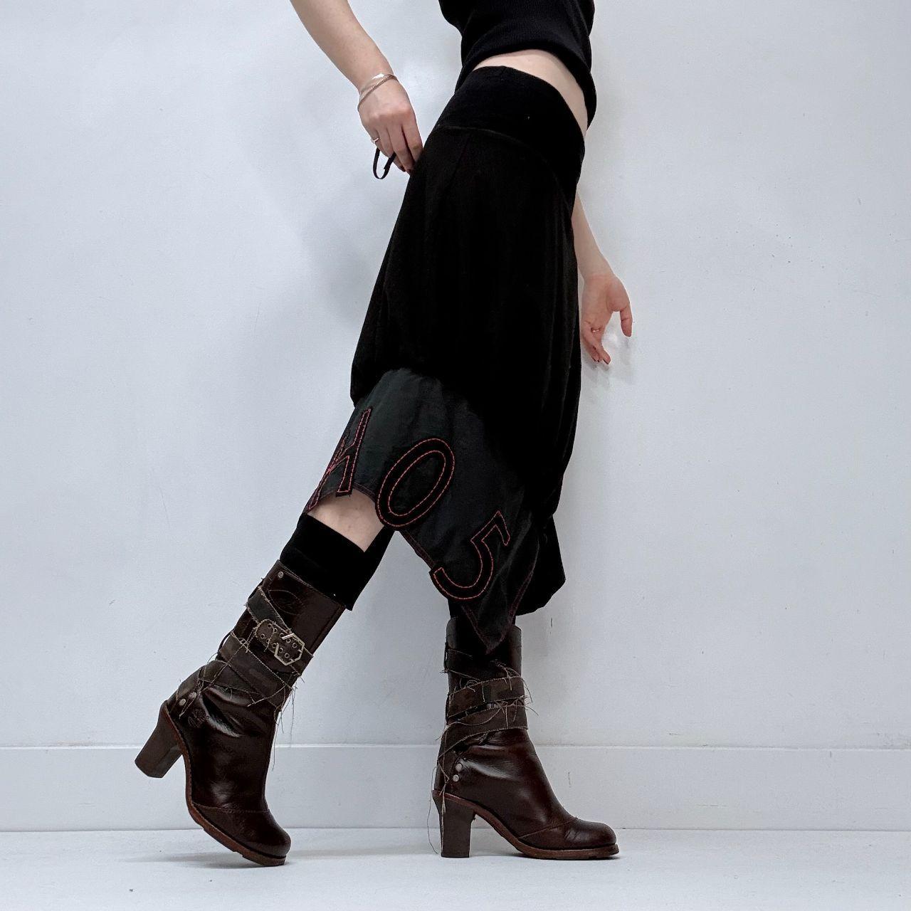 Black pinstripe puff cop copine skirt